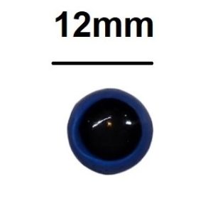 12mm blått öga med bricka II-sort
