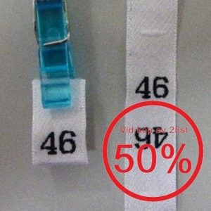 Storleksetikett 46 dubbelsidig