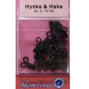 14 st stl. 3 18mm hyska och hake svart