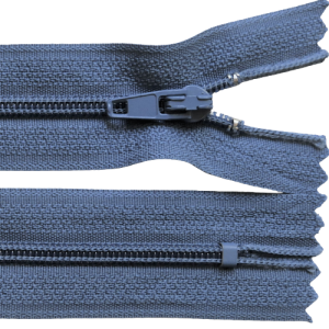 Klänningslås 4mm jeansblå (15-55 cm)