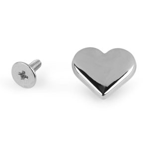 14x15mm skruvnit hjärta silver
