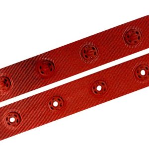 röd 18mm tryckknappsband rund