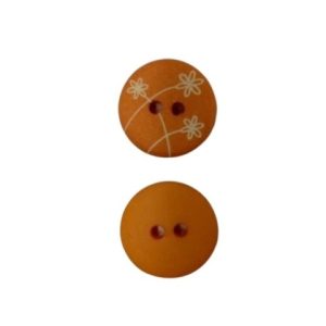 15mm knapp med blomsjälk orange