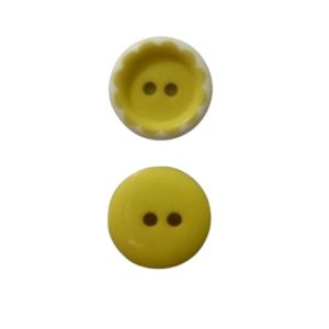 15mm gul ”blomma” med vit kant
